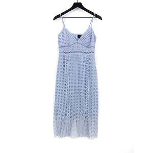 BARDOT Circle Lace Midi Dress Light Blue 8/M